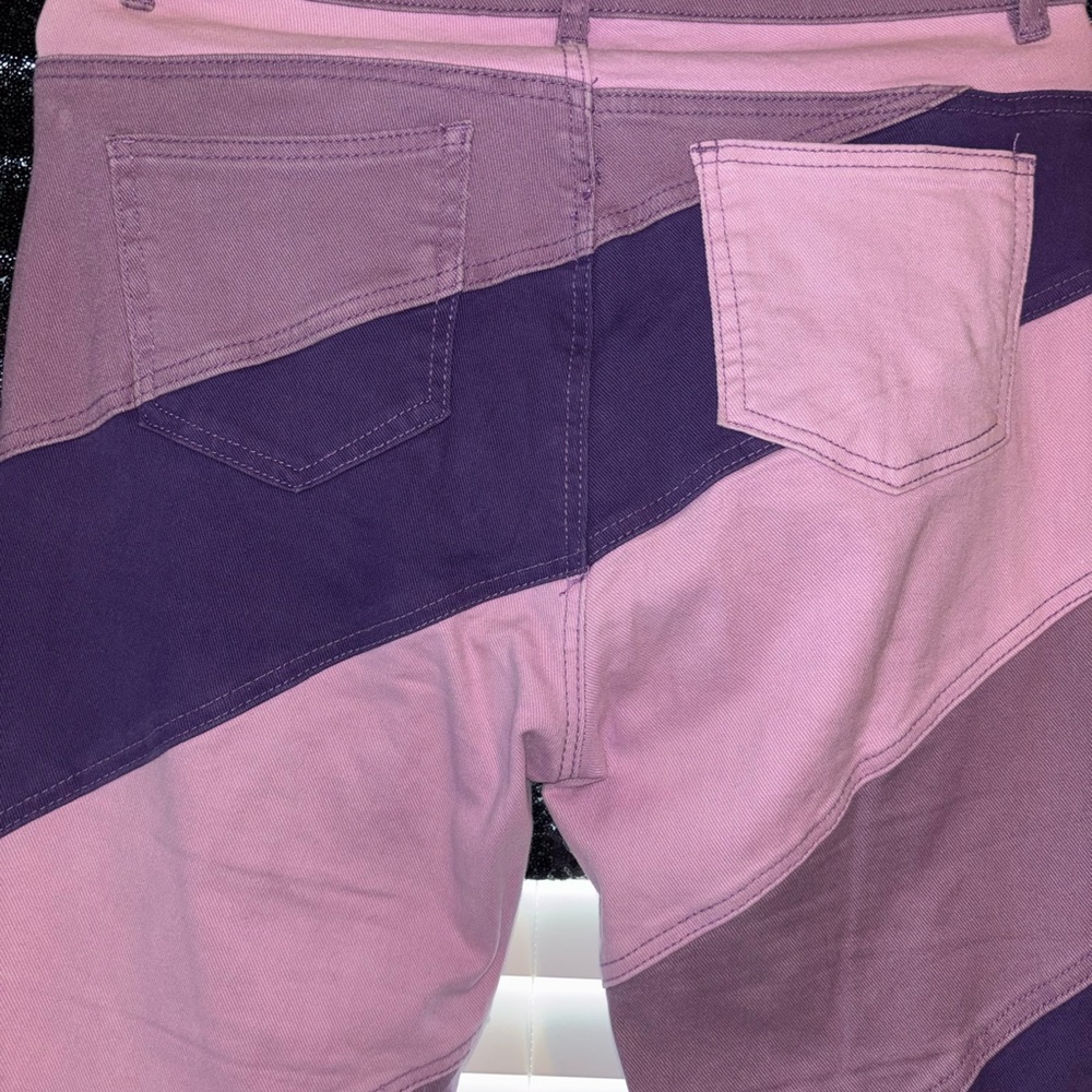 Fashion Nova Out Of Control Patchwork Flare Jeans - Purple/combo Women’s Size 9 - Picture 8 of 9
